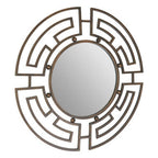 Bronze Metal Frame Round Wall Mirror | Jalal