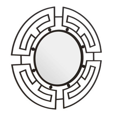 Black Metal Frame Round Wall Mirror | Jalal