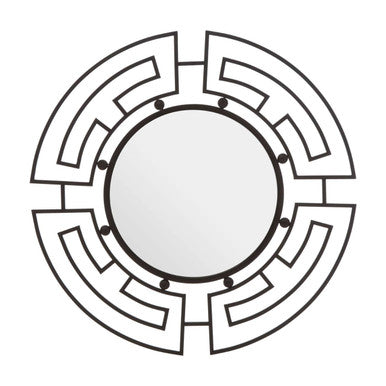 Black Metal Frame Round Wall Mirror | Jalal