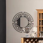 Black Metal Frame Round Wall Mirror | Jalal