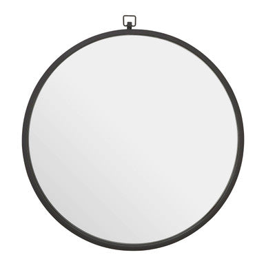 Black Metal Frame Round Wall Mirror | Jacen