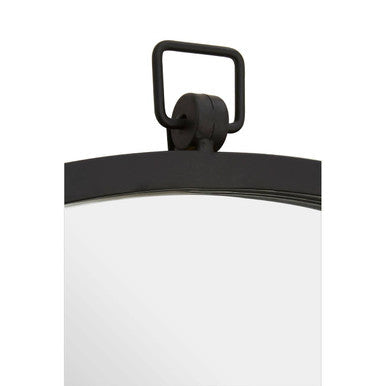 Black Metal Frame Round Wall Mirror | Jacen