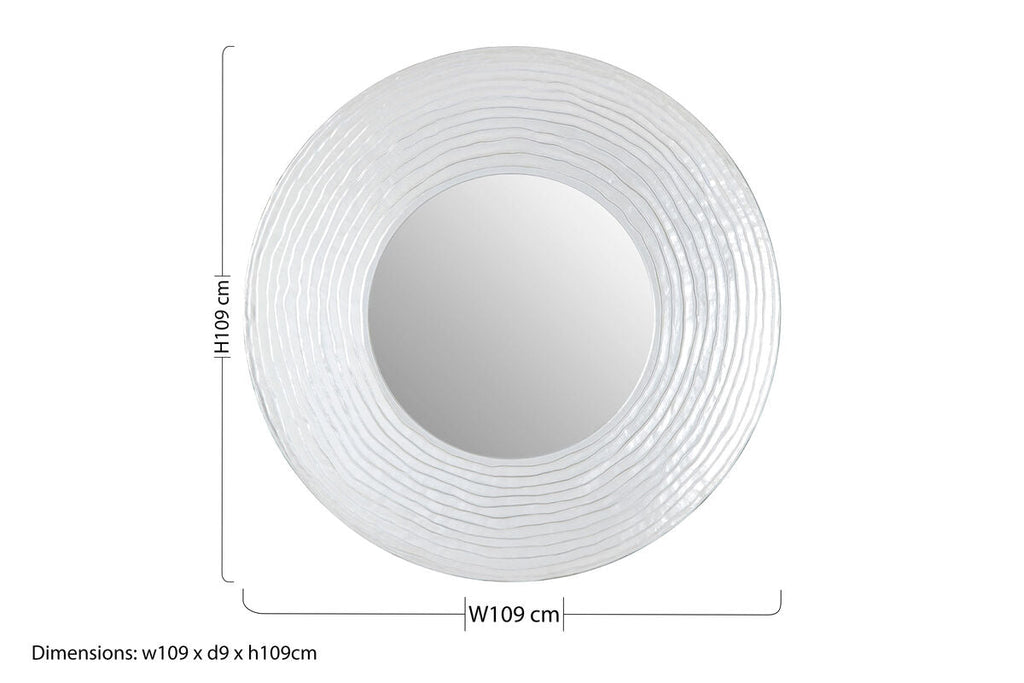 Round Wall Mirror with Silver Finish | Athena