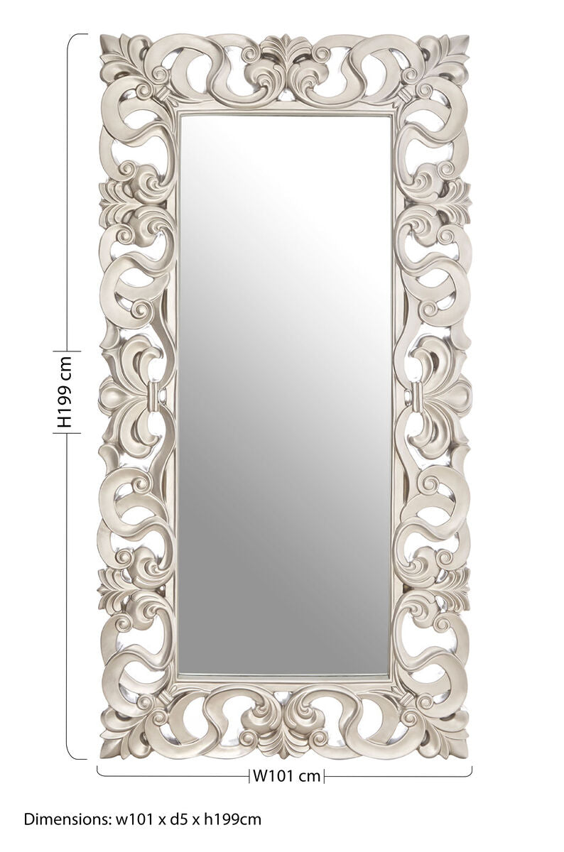 Rectangular Wall Mirror with Silver Finish | Palazio