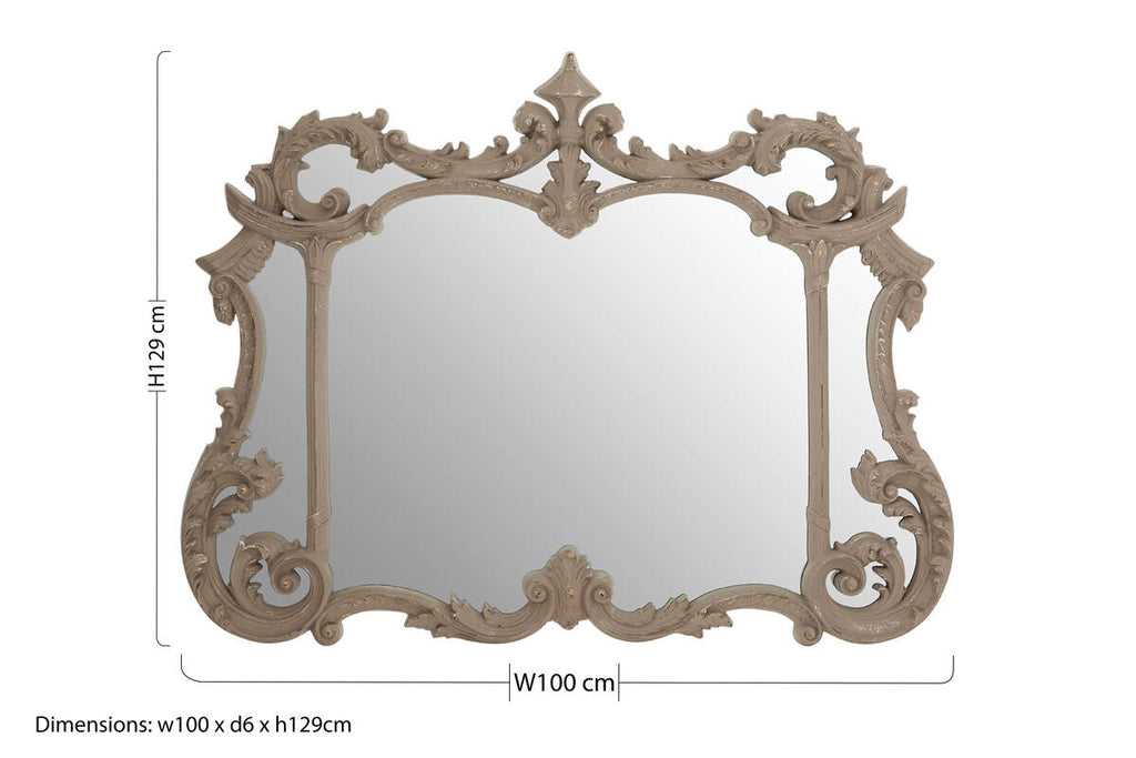 Antique Grey Finish Ornate Wall Mirror | Haniel