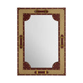 Canvas and Leather Trim Wall Mirror | Columbus