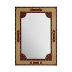 Canvas and Leather Trim Wall Mirror | Columbus