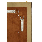 Canvas and Leather Trim Wall Mirror | Columbus