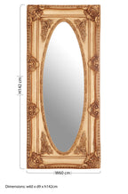 Gold Finish Oval Border Wall Mirror | Marseille