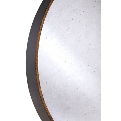 Colton Round Wall Mirror with Antique Gold Frame