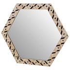Ivory and Black Hexagonal Wall Mirror | Harlo