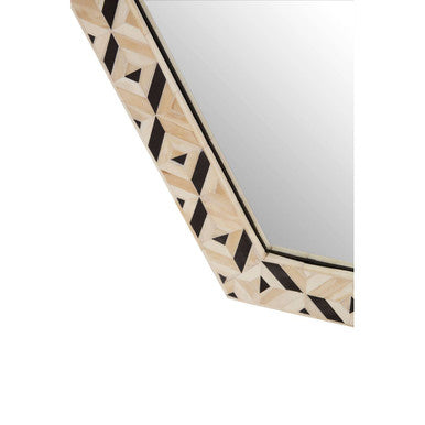 Ivory and Black Hexagonal Wall Mirror | Harlo