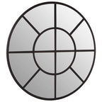 Black Finish Round Wall Mirror | Descartes