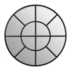 Black Finish Round Wall Mirror | Descartes