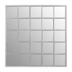 Silver Grid Frame Wall Mirror | Descartes