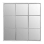 Square Design Silver Finish Frame Wall Mirror | Descartes
