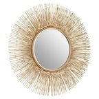 Gold Finish Sunburst Wall Mirror | Templar