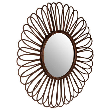 Rattan Black Circular Wall Mirror | Batu