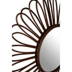 Rattan Black Circular Wall Mirror | Batu
