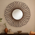 Rattan Black Circular Wall Mirror | Batu