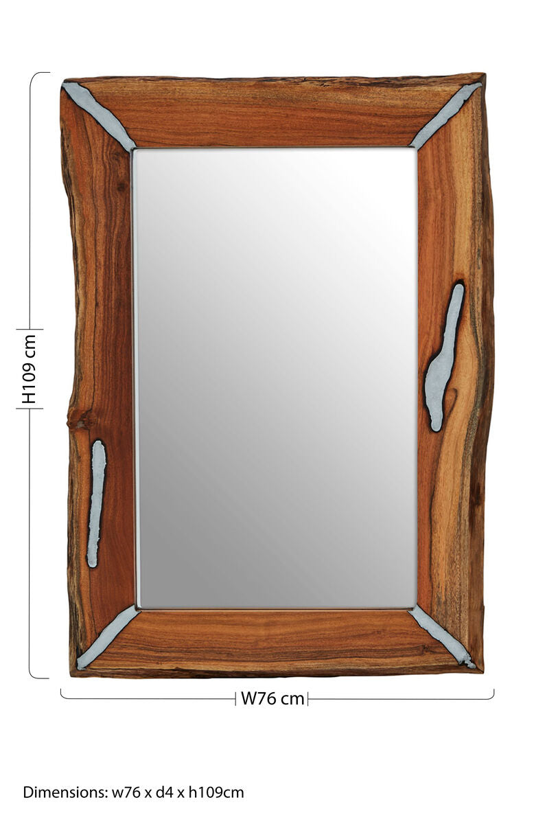 Acacia Wood Wall Mirror | Almora