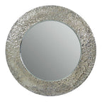 Nickel Finish Round Wall Mirror | Akola