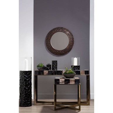 Copper Finish Round Wall Mirror | Akola