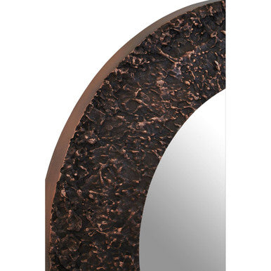 Copper Finish Round Wall Mirror | Akola