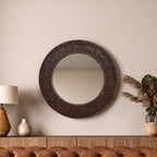 Copper Finish Round Wall Mirror | Akola