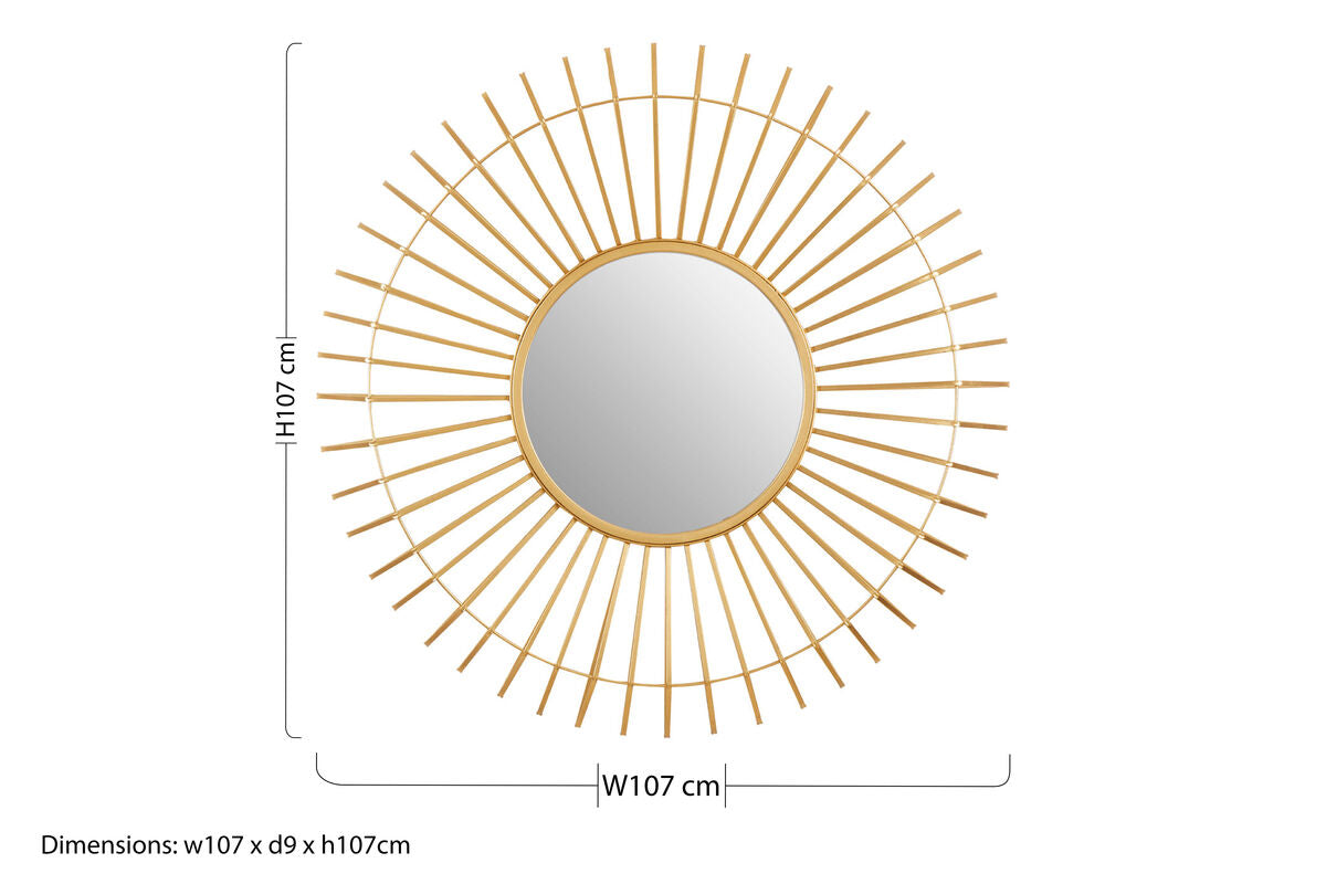 Round Gold Wall Mirror | Beauly