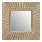 Square Wall Mirror with Textured Silver Frame | Fusion