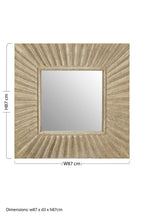 Square Wall Mirror with Textured Silver Frame | Fusion