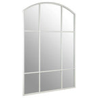 Matt White Window Pane Wall Mirror | Claren