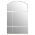 Matt White Window Pane Wall Mirror | Claren
