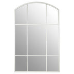 Matt White Window Pane Wall Mirror | Claren