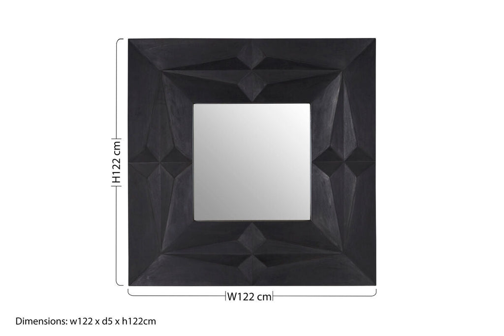 Black Finish Square Wall Mirror | Sabari