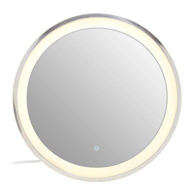 Illuminated LED Silver Round Mirror | Avelino