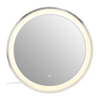 Illuminated LED Silver Round Mirror | Avelino