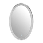 Illuminated LED Silver Oval Mirror | Avelino