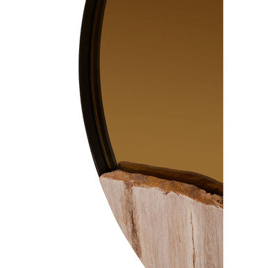 Petrified Wood Tile Large Round Mirror | Relic