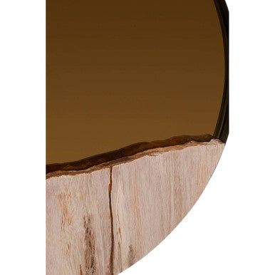 Petrified Wood Tile Large Round Mirror | Relic