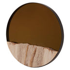 Petrified Wood Tile Small Round Mirror | Relic