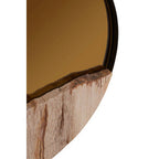 Petrified Wood Tile Small Round Mirror | Relic
