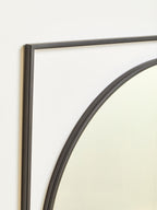 Large Square Black Metal Frame Round Insert Wall Mirror | Trento