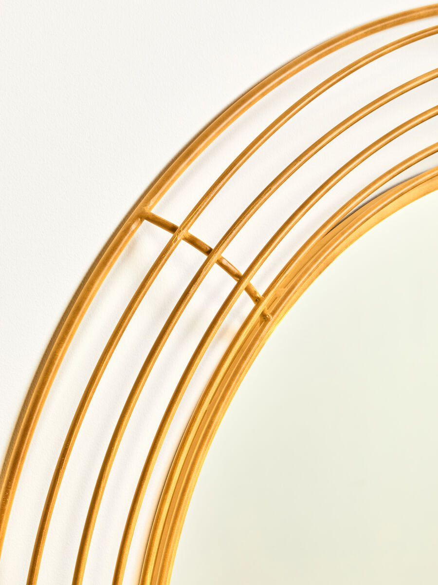 Antique Gold Round Wall Mirror | Trento