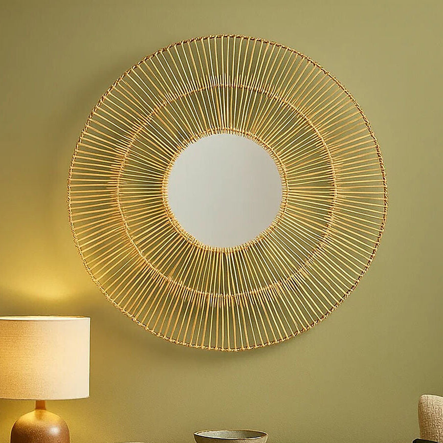 Batu Natural Rattan Wall Mirror.