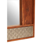 Boho Acacia Wood Wall Mirror