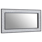 Grey and White Finish Elm Wood Wall Mirror | Milan
