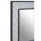 Grey and White Finish Elm Wood Wall Mirror | Milan