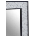 Grey and White Finish Elm Wood Wall Mirror | Milan